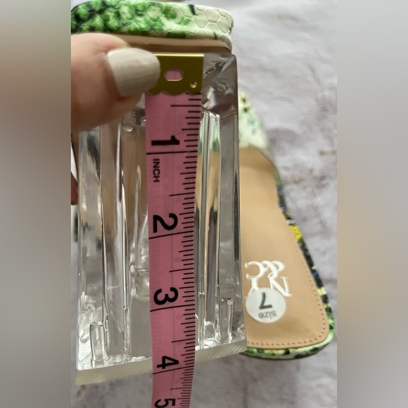 NEW YORK & COMPANY Heather Multi Color Clear Block Heel Mules Size 7 NWOB - Picture 6 of 7